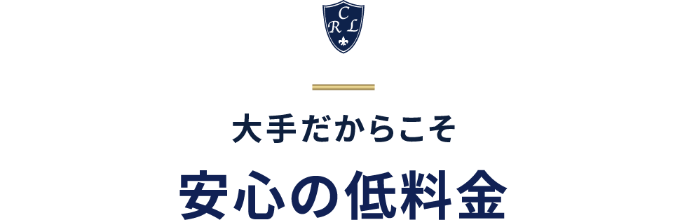 大手だからこそ安心の低料金
