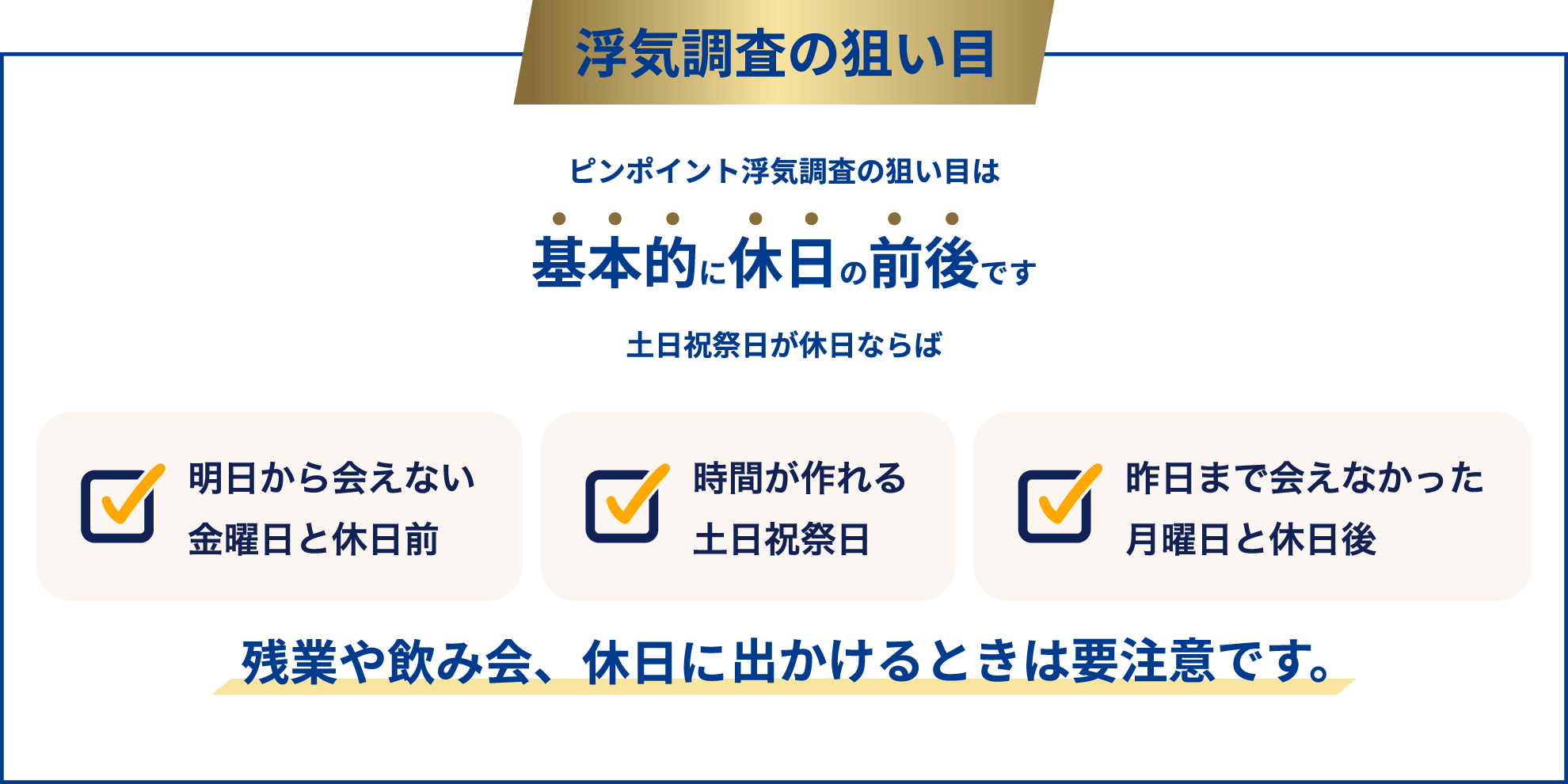 浮気調査の狙い目