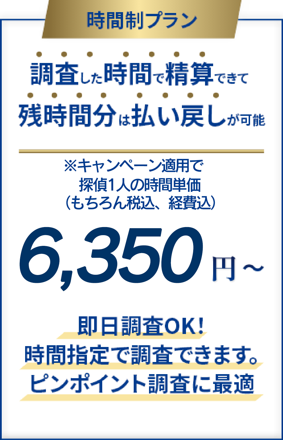 行動・素行調査時間制プラン